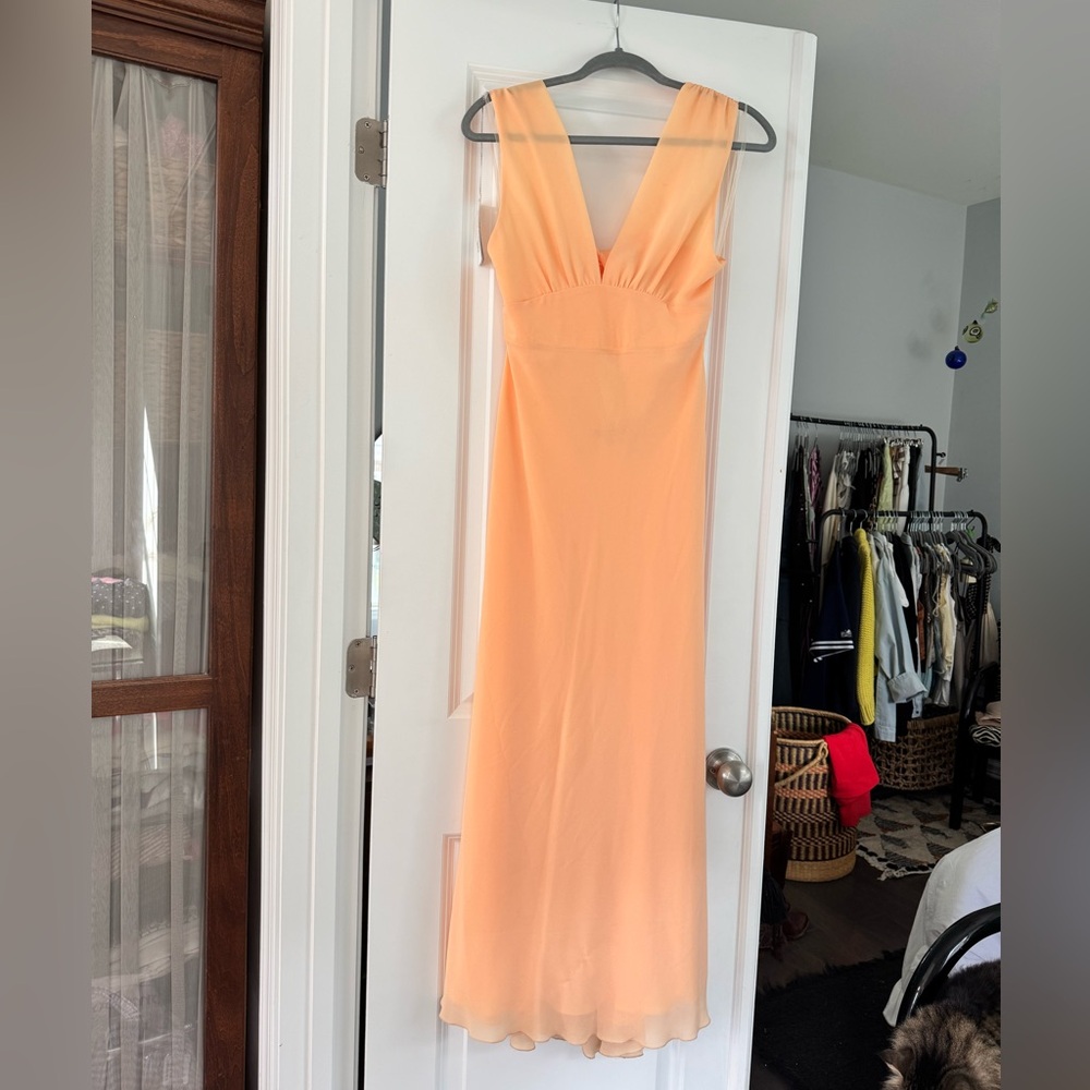 Italian designer Chic Peach Maxi Dress